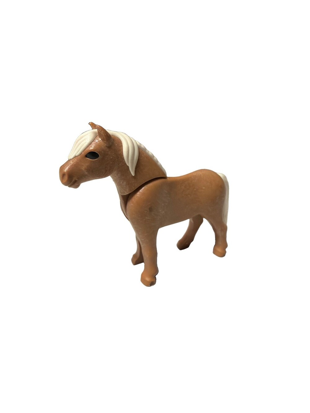 Playmobil Horse/Pony Light Brown W/White Mane & Tail Black Eyes Collectible Toy